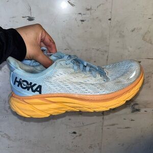 HOKA One One Running Shoes Light Blue / Yellow Women’s 7B